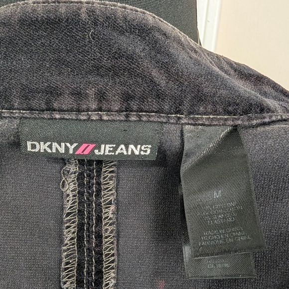 DKNY Black Velvet Blazer with Gold Buttons - Picture 6 of 6
